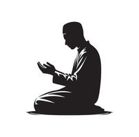 Muslim beten Silhouette. beten Symbol Illustration vektor