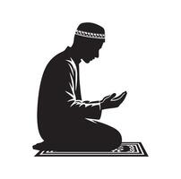 Muslim beten Silhouette. beten Symbol Illustration vektor