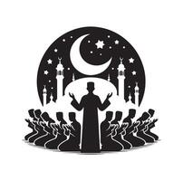 Muslim beten Silhouette. beten Symbol Illustration vektor