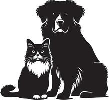 Hund Katze Silhouette Bilder ,Schwarz Farbe Silhouette vektor
