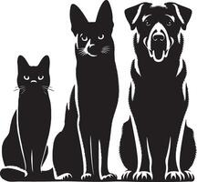 Hund Katze Silhouette Bilder ,Schwarz Farbe Silhouette vektor