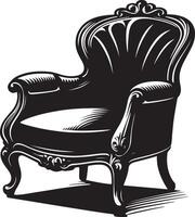 fauteuil Stuhl, schwarz Farbe Silhouette vektor