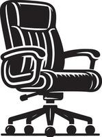kontor stol, svart Färg silhuett vektor