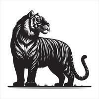 Tiger Stehen, schwarz Farbe Silhouette 6 vektor