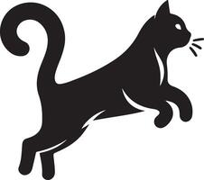 katt Hoppar ,svart Färg silhuett vektor