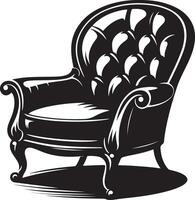 fauteuil stol, svart Färg silhuett vektor