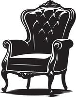 fauteuil stol, svart Färg silhuett vektor