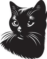 schwarz Silhouette von Katze ,Schwarz Farbe Silhouette vektor