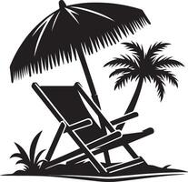 Strand Stuhl Silhouette, schwarz Farbe Silhouette vektor