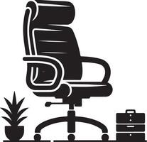 Büro Stuhl, schwarz Farbe Silhouette vektor