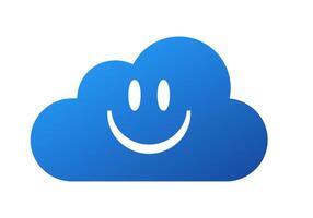 glücklich Wolke Gesicht Symbol. gut Internet Verbindung Symbol vektor