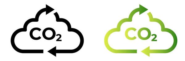 co2 kol dioxid cykel ikon. co2 utsläpp neutral vektor