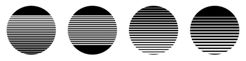 Jahrgang Sonne Kreis Logo. alt Sonnenaufgang Sonnenuntergang Design Emblem. vektor