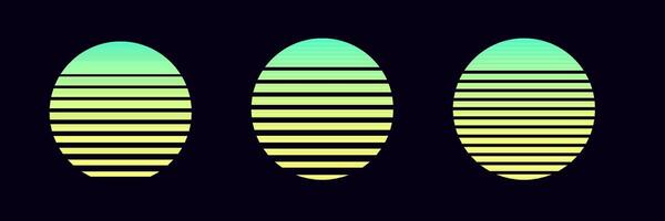 Jahrgang Sonne retro Design. alt Logo Sonnenaufgang Sonnenuntergang. vektor
