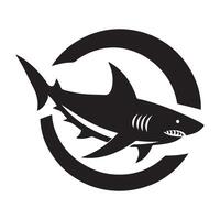 minimalistisk av en haj logotyp design vektor