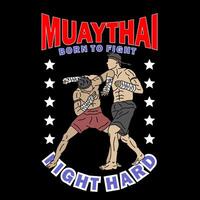 muay thai logotyp t skjorta design vektor