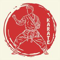 karate silhuett logotyp ikon vektor