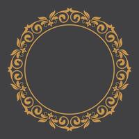 golden Jahrgang Rahmen Ornament im Kreis Größe.golden Rand Verzierung.geeignet zum Hochzeit Einladung Karte. golden kalligraphisch rahmen. vektor