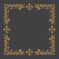 golden Jahrgang Rahmen Ornament im Platz Größe.golden Rand Verzierung.geeignet zum Hochzeit Einladung Karte. vektor
