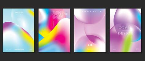 Flüssigkeit Gradient Hintergrund . süß und minimal Stil Plakate mit bunt, geometrisch Formen, Flüssigkeit Farbe. modern Hintergrund Design zum Sozial Medien, Idol Poster, Banner, Flyer. vektor