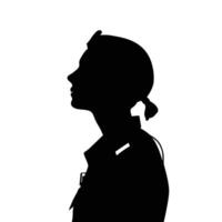 Silhouette männlich Militär- Uniform Seite Profil vektor