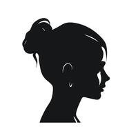 elegant Frau Profil Silhouette mit Hochsteckfrisur und Ohrring vektor