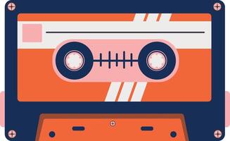 retro Kassette mit klassisch Stil. 80er Jahre Pop Lieder und Stereo Musik- Kassetten. isoliert Symbol vektor