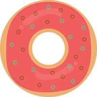 Süss Donuts Illustration. köstlich Snack. mit Schokolade, Macha, und Rosa glasiert Snack auf Weiß Hintergrund. vektor