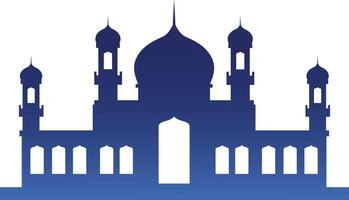 silhuett av islamic moské på vit bakgrund. Färg lutning. illustration i platt stil vektor