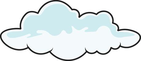 söt tecknad serie fluffig moln för bakgrund mall. isolerat ikon vektor