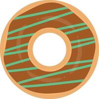 Süss Donuts Illustration. köstlich Snack. mit Schokolade, Macha, und Rosa glasiert Snack auf Weiß Hintergrund. vektor