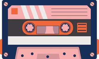 retro Kassette mit klassisch Stil. 80er Jahre Pop Lieder und Stereo Musik- Kassetten. isoliert Symbol vektor