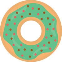 Süss Donuts Illustration. köstlich Snack. mit Schokolade, Macha, und Rosa glasiert Snack auf Weiß Hintergrund. vektor