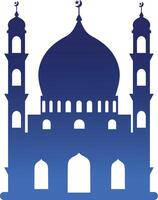 Silhouette von islamisch Moschee auf Weiß Hintergrund. Farbe Gradient. Illustration im eben Stil vektor
