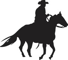 Cowboy Silhouette mit Pferd und Lasso. Illustration Design. vektor