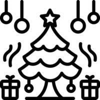 schwarz Linie Symbol zum Weihnachten vektor