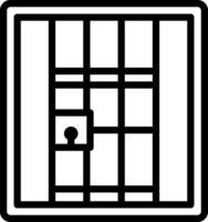 schwarz Linie Symbol zum Gefängnis vektor