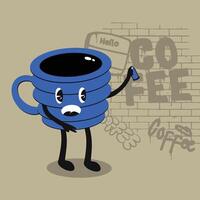 Illustration Kaffee Tasse Charakter vektor