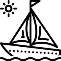 schwarz Linie Symbol zum Segelboot vektor