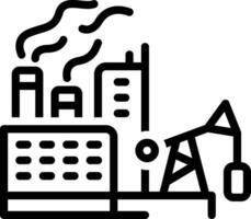 schwarz Linie Symbol zum Fossil Treibstoff vektor