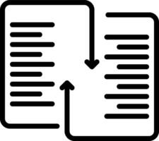 schwarz Linie Symbol zum Datei Austausch vektor