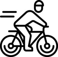 schwarz Linie Symbol zum Radfahren vektor