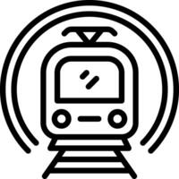 schwarz Linie Symbol zum Straßenbahn vektor