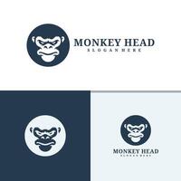 einstellen von Affe Kopf Logo Design . wütend Affe Illustration Logo Konzept vektor