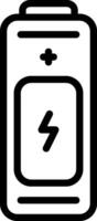 schwarz Linie Symbol zum Batterie vektor