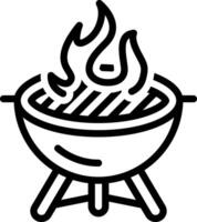 schwarz Linie Symbol zum Grill vektor