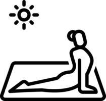 schwarz Linie Symbol zum Yoga vektor