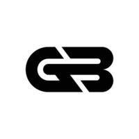 brev gb första kreativ modern svart abstrakt monogram logotyp vektor