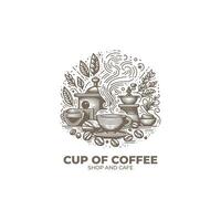 Café- und Café-Logo-Design vektor