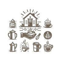 Café- und Café-Logo-Design vektor